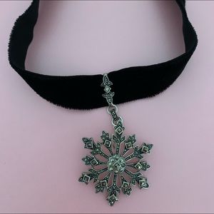 Beautiful Marcasite SS Velvet Chocker With Pendent